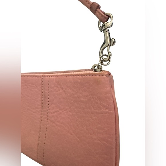 Elegant Pink Pebbled Leather Wristlet Wallet - Picture 2 of 4
